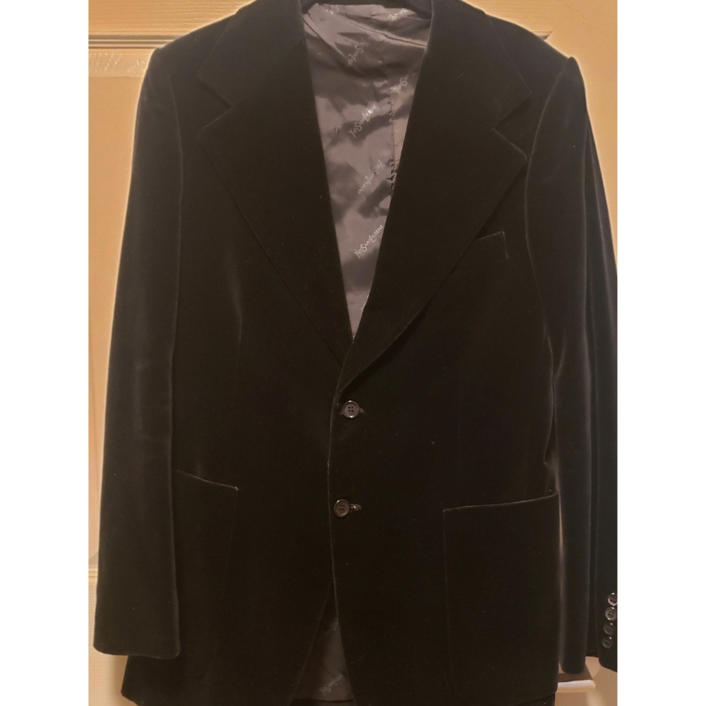 Cupro Velvet Single-Breasted Yves Saint Laurent Men's Vintage Jacket